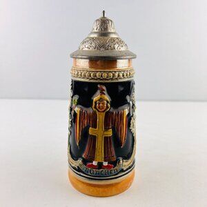 West Germany Munchner Kindl Munich Child German Beer Stein 5.5" Flip Lid Vintage